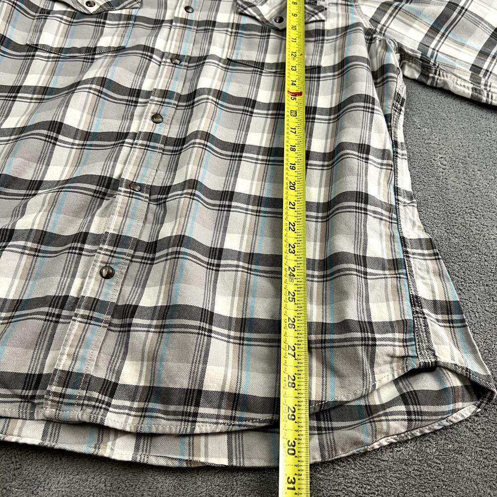 Eddie Bauer Button Down Mens XL Plaid Pearl Snap Classic Fit Western‎ - Picture 10 of 10